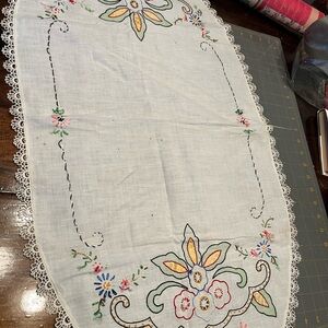 Elegant Floral Embroidered Table Runner